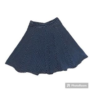 DRESSBARN NWT Navy Skirt with White Polka Dots Lined Zipper Back Size 12